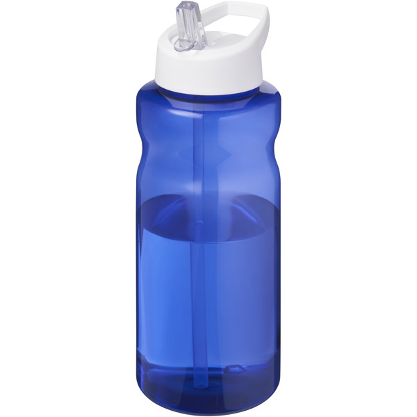 Bouteille de sport H2O Active® Eco Big Base de 1 litre avec couvercle à bec verseur - Bleu / Blanc