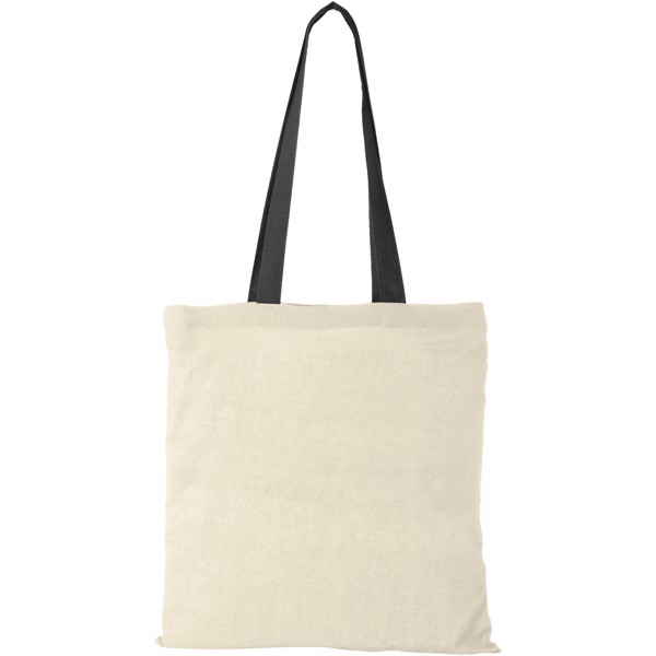 Nevada 100 g/m² cotton tote bag coloured handles 7L - Natural / Black