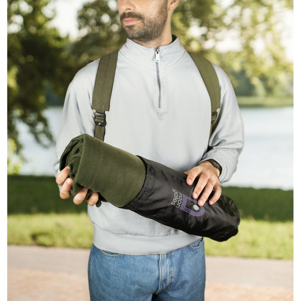 GALLIOT. Manta polar (180 g/m²) em poliéster reciclado (100% rPET) - Cinzento