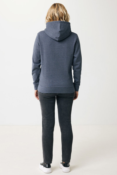 Sweat à capuche en coton recyclé et non teinté Iqoniq Torres - Heather Navy / XXL