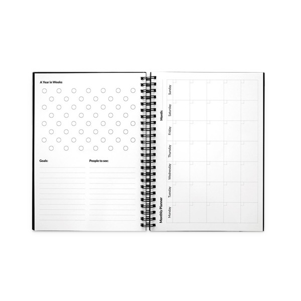 STARTER KIT INFINITE PLANNER A5. Le set comprend un "infinite Diary", un kit de nettoyage, un marqueur et un porte-marqueur - Noir