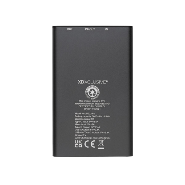 Xd Xclusive powerbank 5000 mAh, 5W brezžično