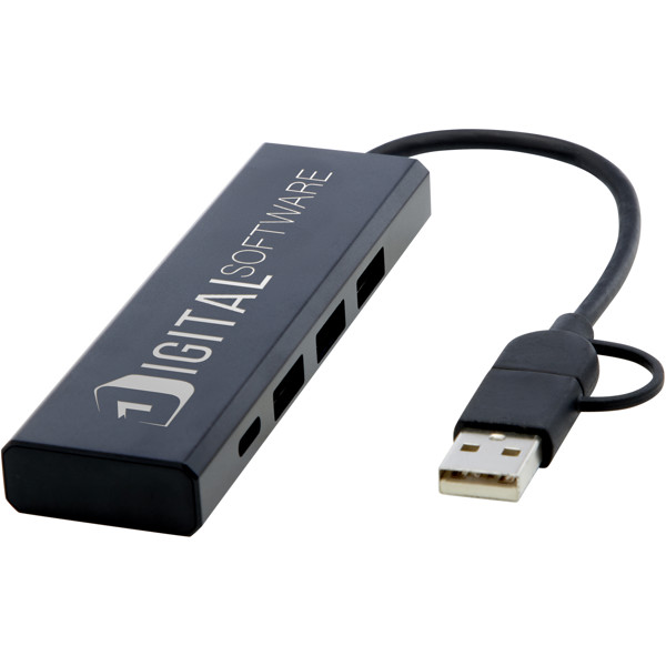 Rise RCS recycled aluminium USB 2.0 hub