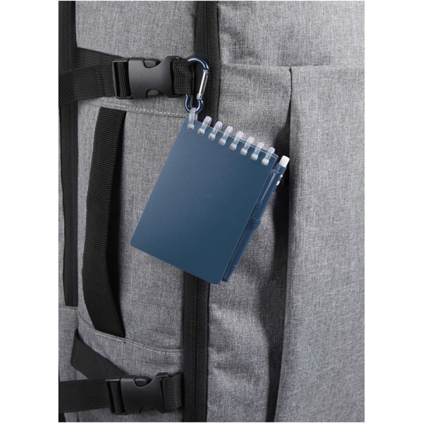 Ensemble carnet souple d’extérieur recyclé et stylo bille (encre noire) Lig Mini - Bleu océan