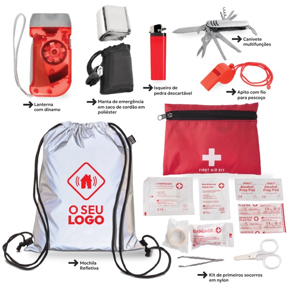 Mochila de Evacuação / Emergência Anti-sísmica + impressão