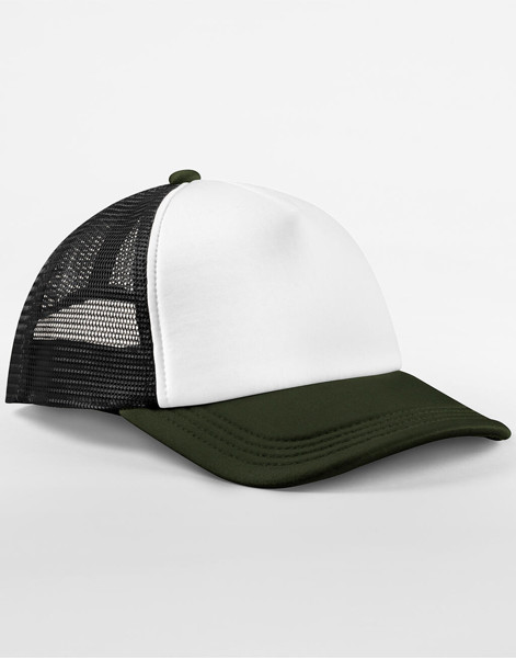 Retro 5 Panel Trucker - Black / Dark Olive / ONE SIZE