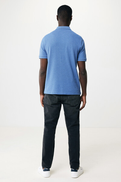 Polo tričko IQONIQ Yosemite z recykl. bavlny - Heather Blue / S