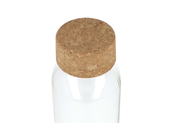 Gerecycled glazen fles met kurken dop 500ml