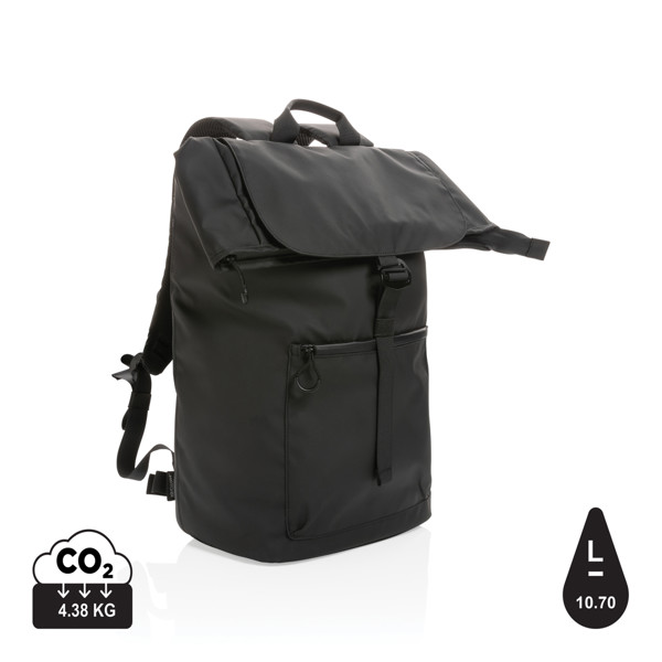 Impact AWARE™ RPET vodootporni ruksak za laptop 15,6" - Crna