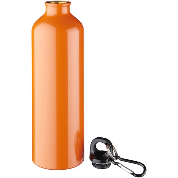 Bouteille d'eau Oregon de 770 ml en aluminium avec mousqueton - Orange