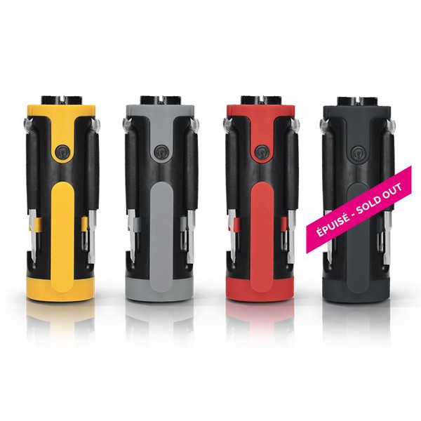 OUTIL MULTIFONCTION - TOURNEVIS 6 TETES + TORCHE - Jaune