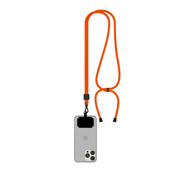 Șnur în 2 tonuri, cross body , suport telefon din poliester reciclat (rPET) - Portocaliu / Negru accesorii