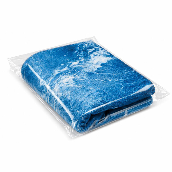 Pełnokolorowy ręcznik z bawełny o gramaturze 350 g/m² i poliester z recyklingu (rPET) - 100x180cm / Indywidualny woreczek