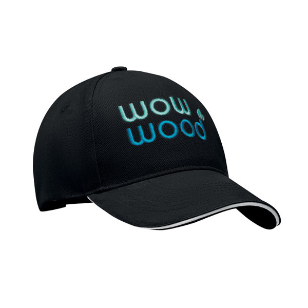 Casquette à 5 pans Singa - Blanc/Noir