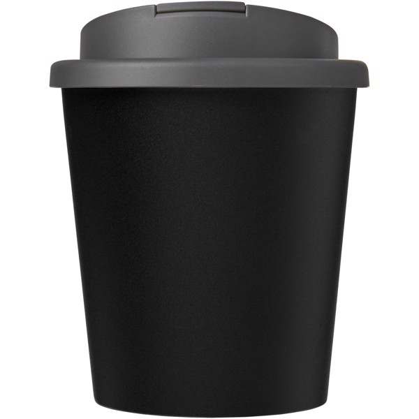 Bicchiere Americano® Espresso Eco da 250 ml in materiale riciclato con coperchio a prova di perdita - Nero / Grigio