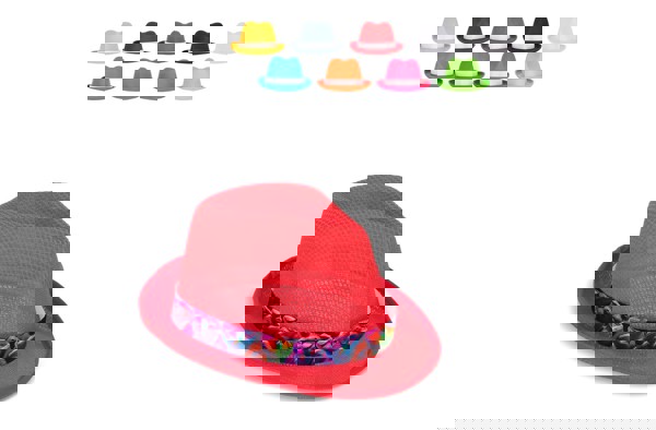 Polyester hat with band - White