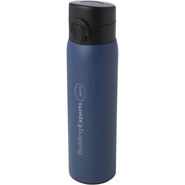 Fiole isotherme Sika de 450 ml en acier inoxydable recyclé certifié RCS - Bleu océan