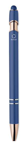 Stylo en aluminium recyclé Scribble - Bleu