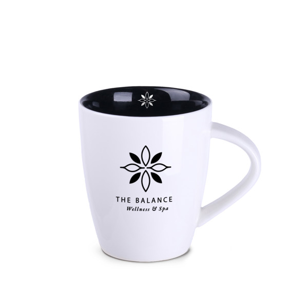Joy porcelain mug, New Bone China - White / Black