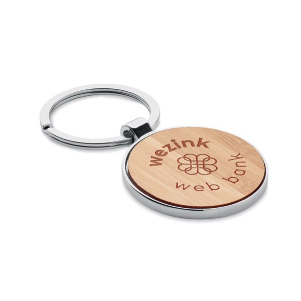 MB - Round key ring metal bamboo Ballarat