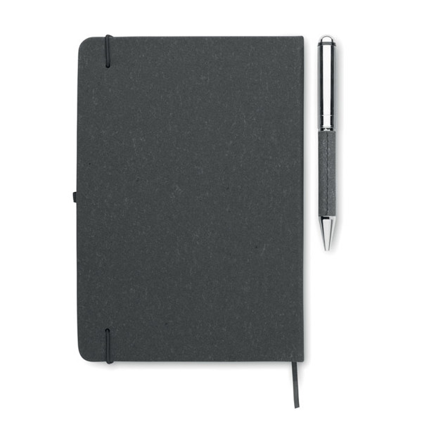 Recycled leather notebook set Eleganote - Black