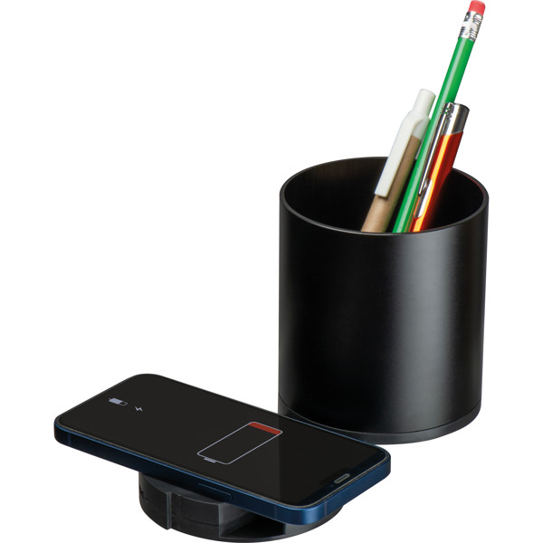 Recycled aluminium pen holder BORIS - Black