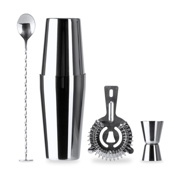 Personalized stainless steel 304 cocktail set with 580 ml shaker and carry bag