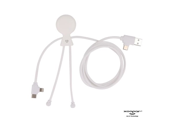 2089 | Xoopar Mr. Bio Long Power Delivery Cable with data transfer - White