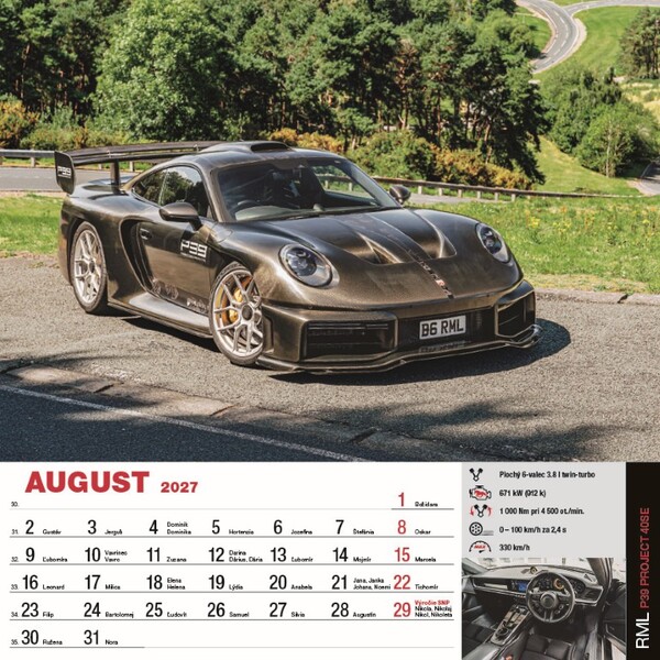 Nástenný Kalendár Sports Cars 2027