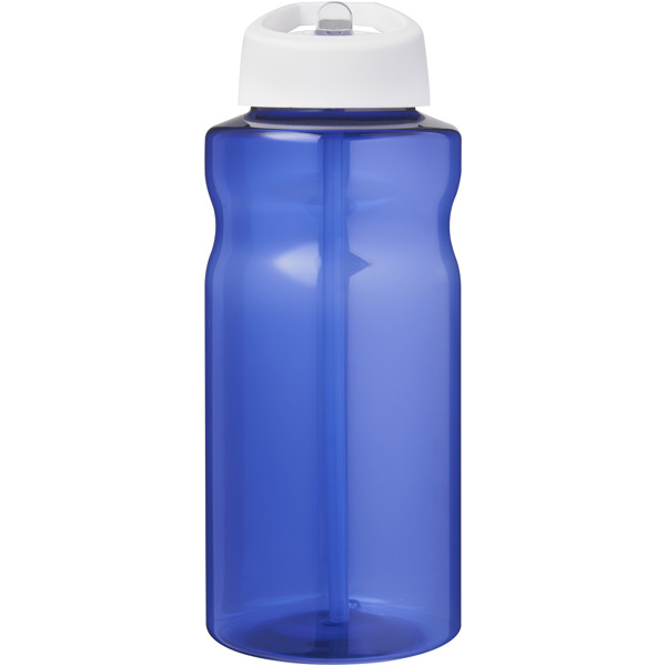 Bouteille de sport H2O Active® Eco Big Base de 1 litre avec couvercle à bec verseur - Bleu / Blanc