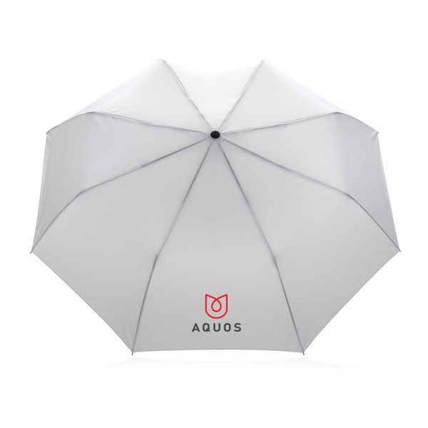 21" Impact AWARE™ RPET 190T mini auto open umbrella - White