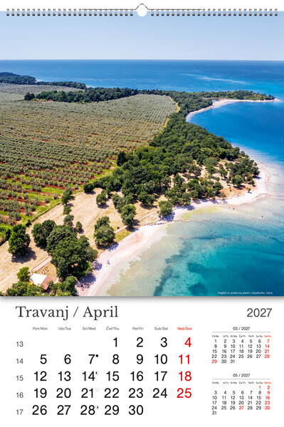 Okomiti zidni kalendar – Hrvatska / Croatia