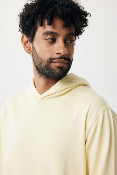Mikina s kapucí a bočními kapsami Iqoniq Yengo z rec. bavlny - Cream Yellow / L