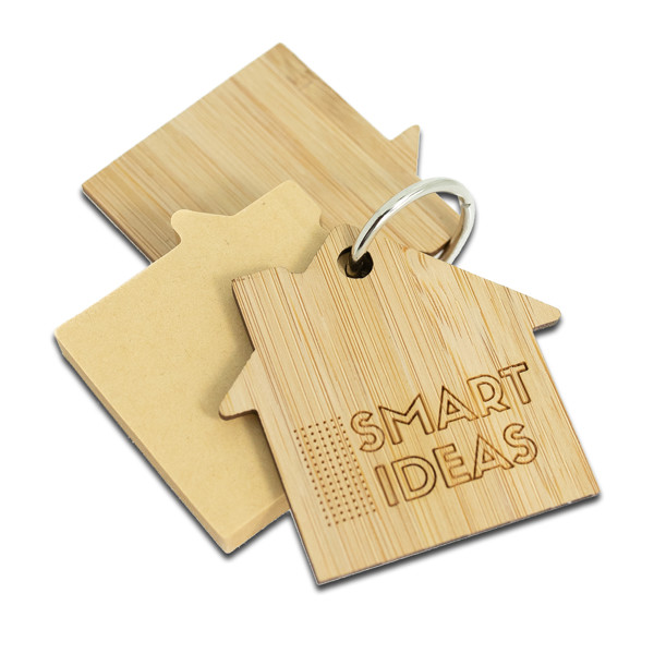 Homeland bamboo keychain with memo cards