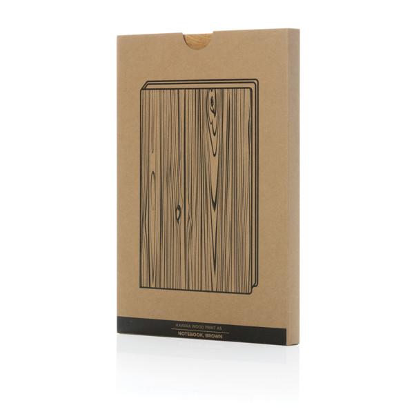 Kavana wood print A5 notebook - Brown