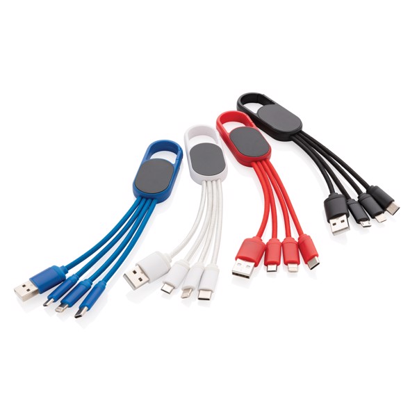 Kabel 4-u-1 s karabinerom - Bijela