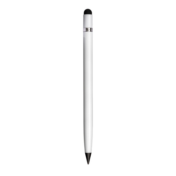 Long-Lasting Erasable Aluminum Pencil With Touch Screen Eraser And Eraser - White