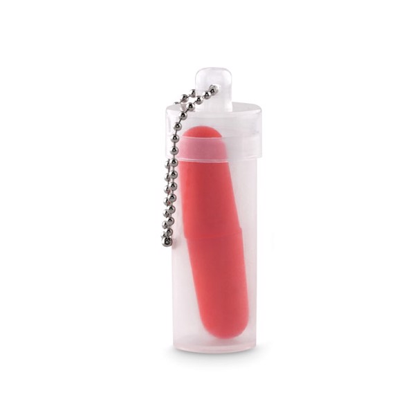 Buds To Go earplug set, plastic tube, 63x23mm - Red