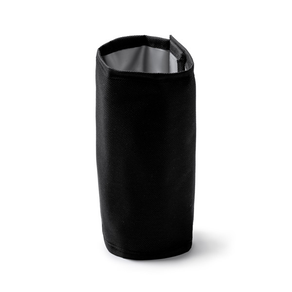 Personalised bottle cooler sleeve in RPET with velcro closure
