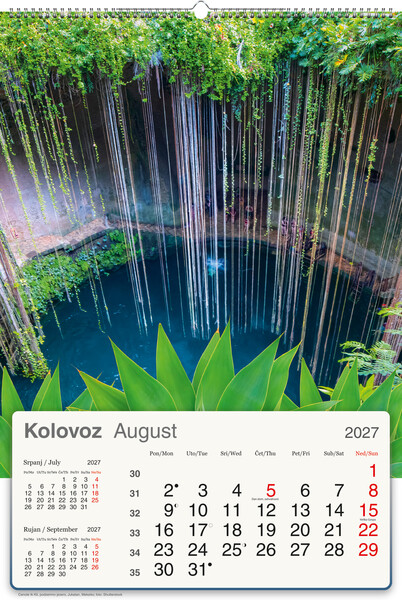 Okomiti zidni kalendar – Planet Zemlja