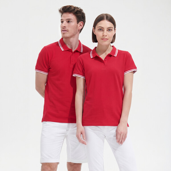 PASADENA pólo mulher 200g Pasadena Women - Vermelho / BrancoL