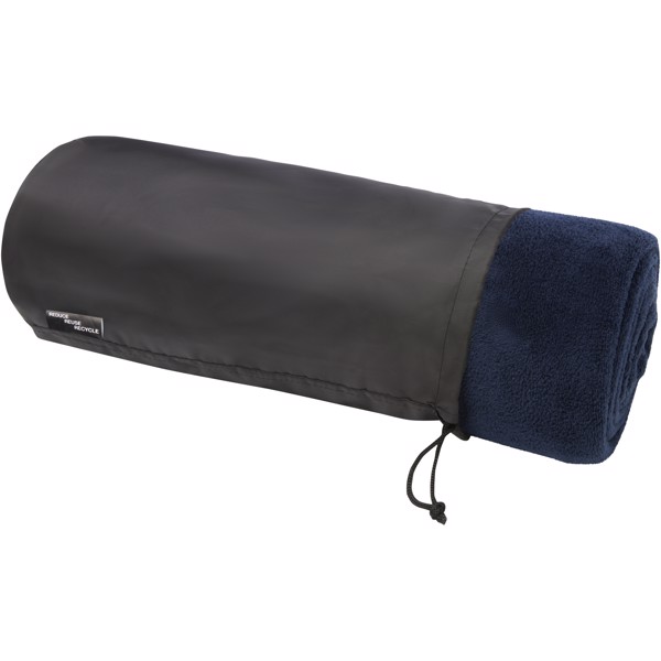 Couverture Lily en polaire molletonnée RPET certifiée GRS - Bleu foncé