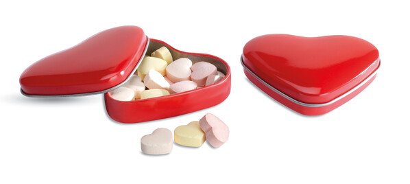 Porta caramelle in latta Lovemint - Rosso