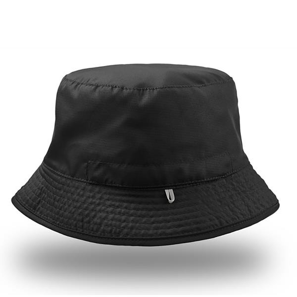 Panamá Bucket Pocket, 100% Ribstop Poliéster - Preto