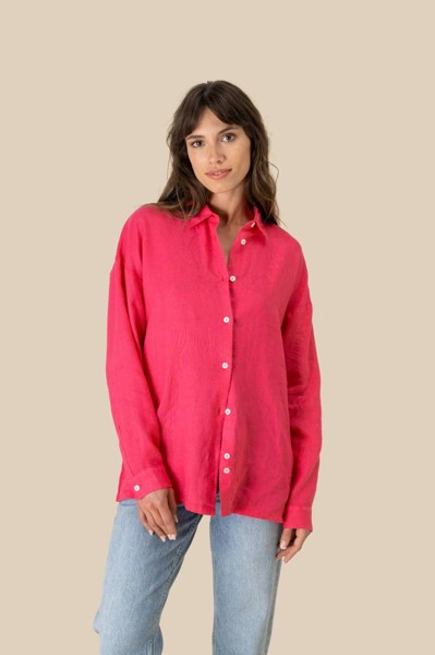 Ladies' Oversize Linen Shirt - Linen / S