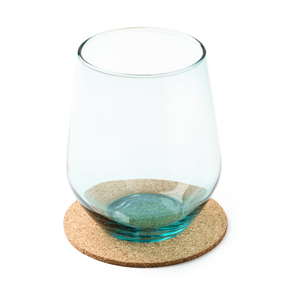 Round personalised natural cork coaster