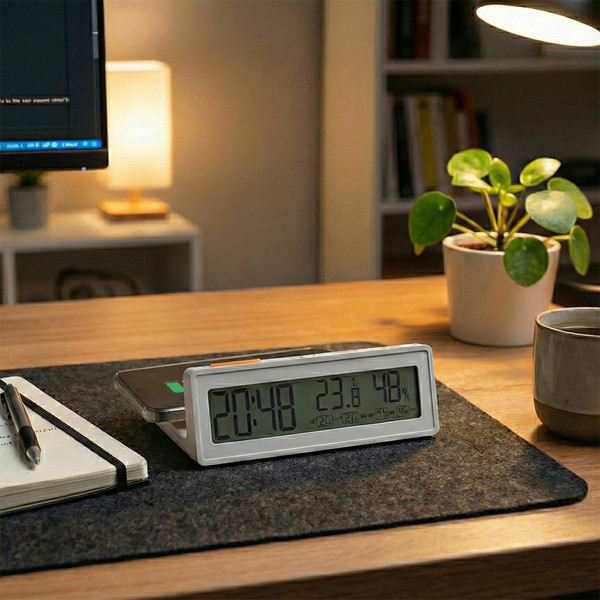 Interio wireless charger with weather station