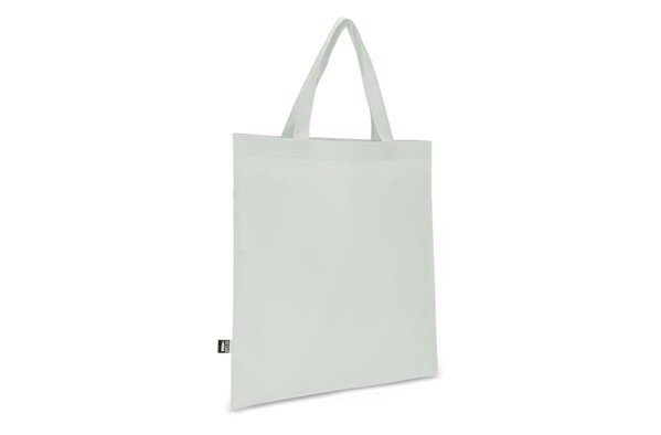 R-PET Sac de transport non tissé poignées courtes 38 x 42cm 75g/m² - Blanc