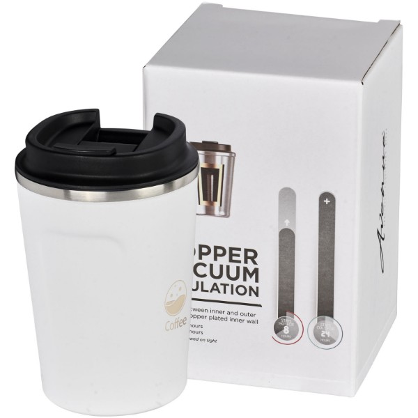 Thor 360 ml leak-proof copper vacuum insulated tumbler - White