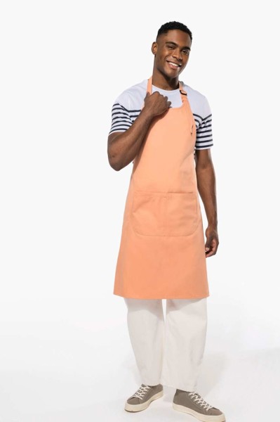 Apron With Pocket In Organic Cotton - White